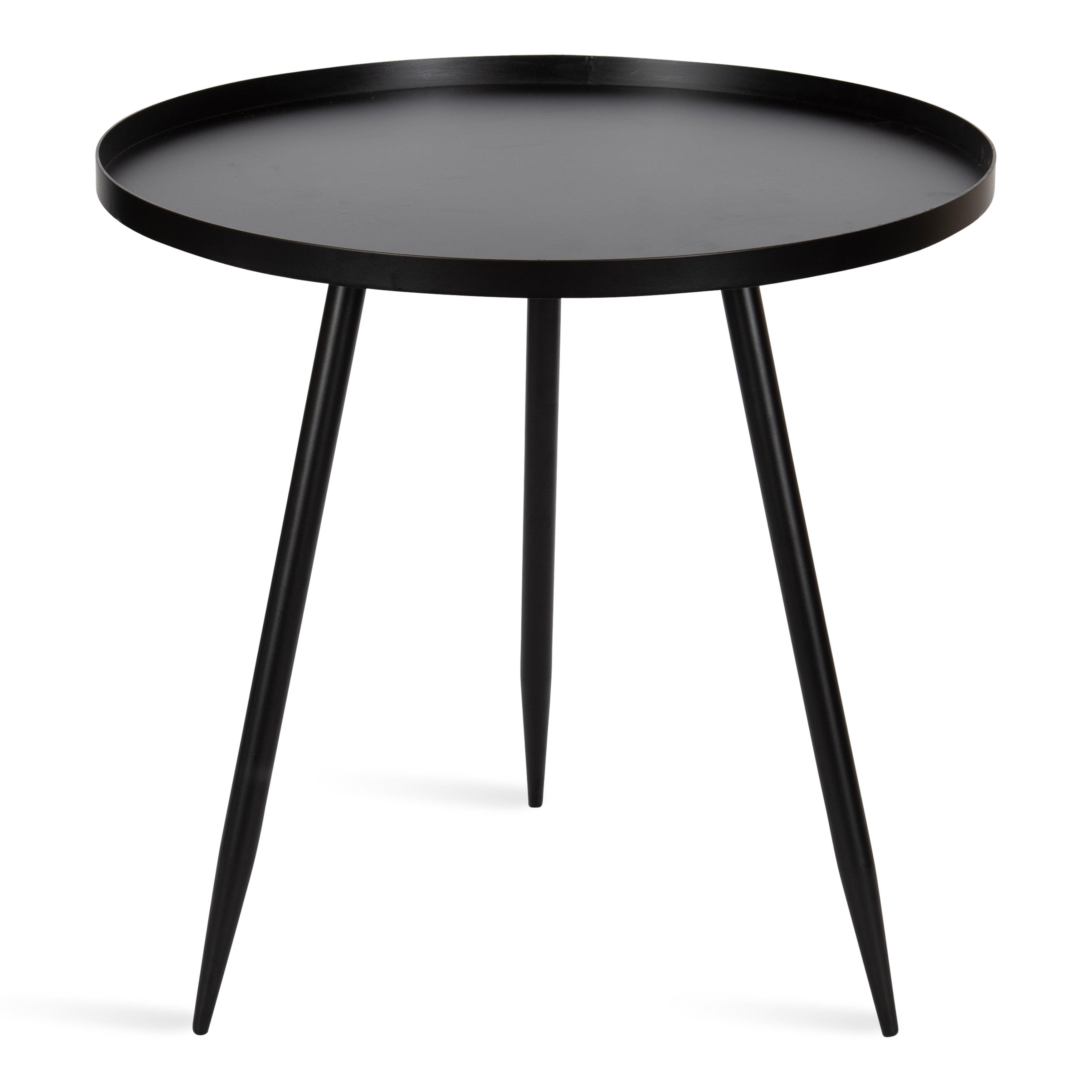 Kate and Laurel Duvall Round Metal Side Table, 20x20x20.5, Black