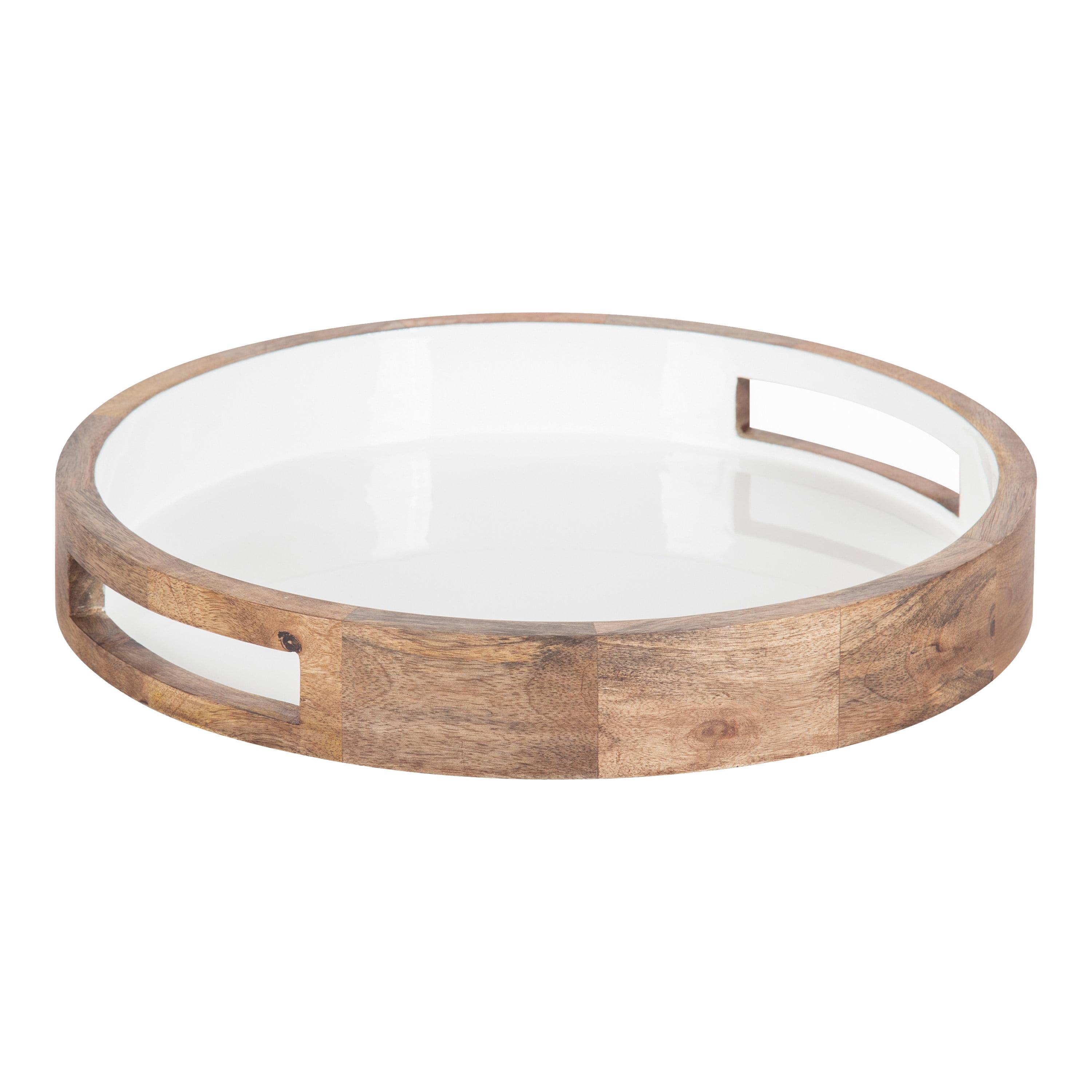 Kate and Laurel Ehrens Round Decorative Wood Tray