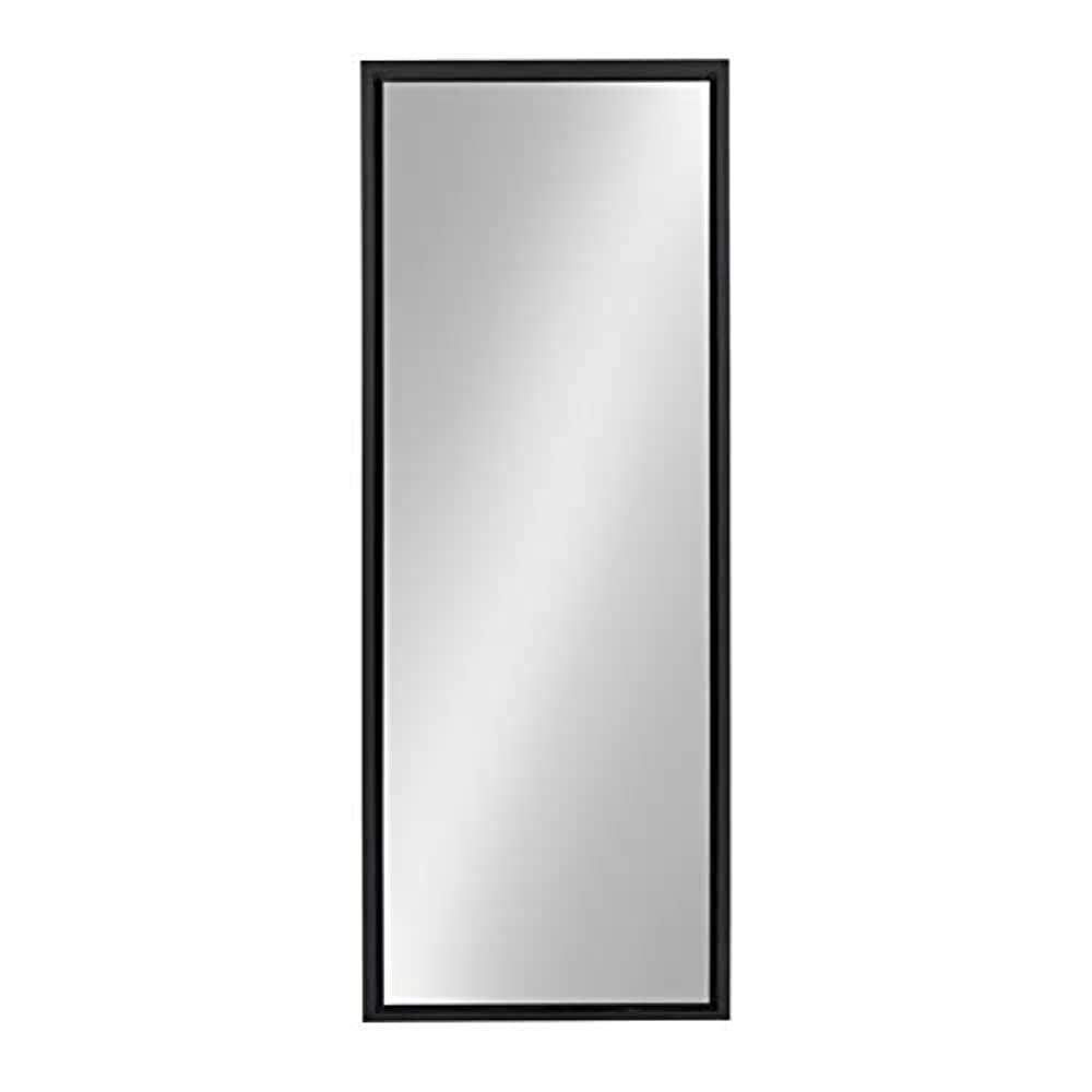 16" x 48" Evans Framed Wall Panel Mirror Black - Kate and Laurel: Contemporary Full Body, Floating Design, Easy Mount