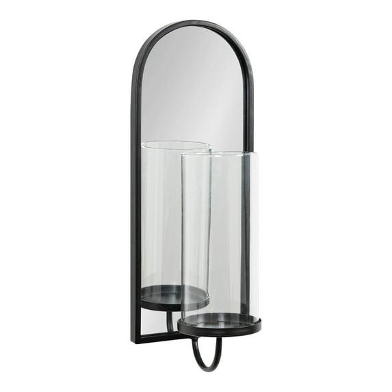 Kate and Laurel Ezerin Arch Metal Wall Sconce, 6x5x16, Black