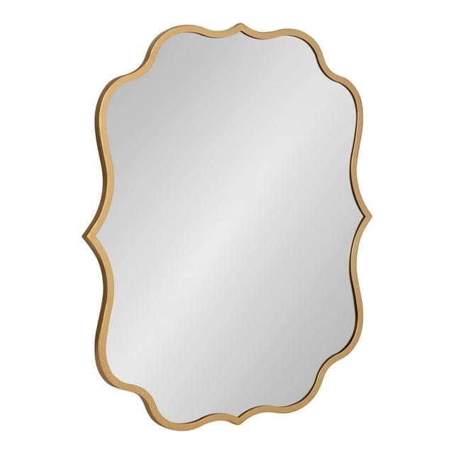 24" x 30" Higby Framed Wall Mirror Gold - Kate & Laurel All Things Decor: Scalloped, Decorative, Modern Style