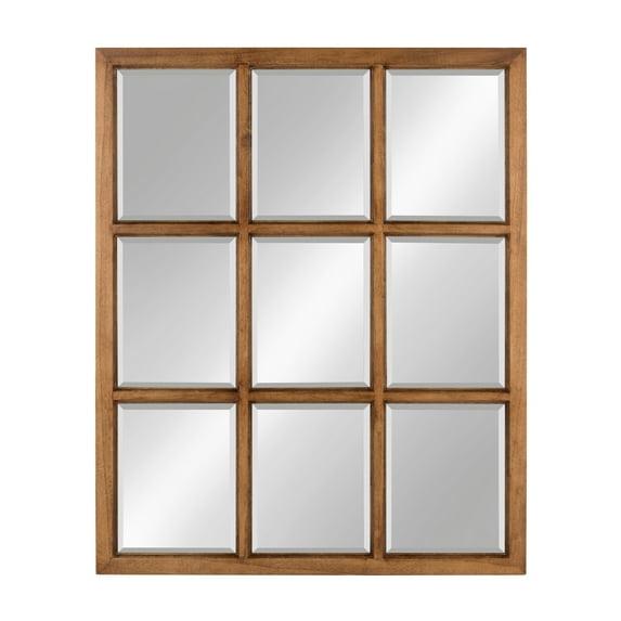 26" x 32" Hogan Windowpane Framed Wall Mirror Natural - Kate and Laurel