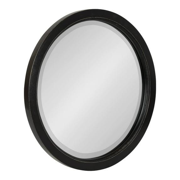18" x 18" Hogan Round Framed Decorative Wall Mirror Black - Kate & Laurel All Things Decor: Modern Farmhouse Style, Solid Wood