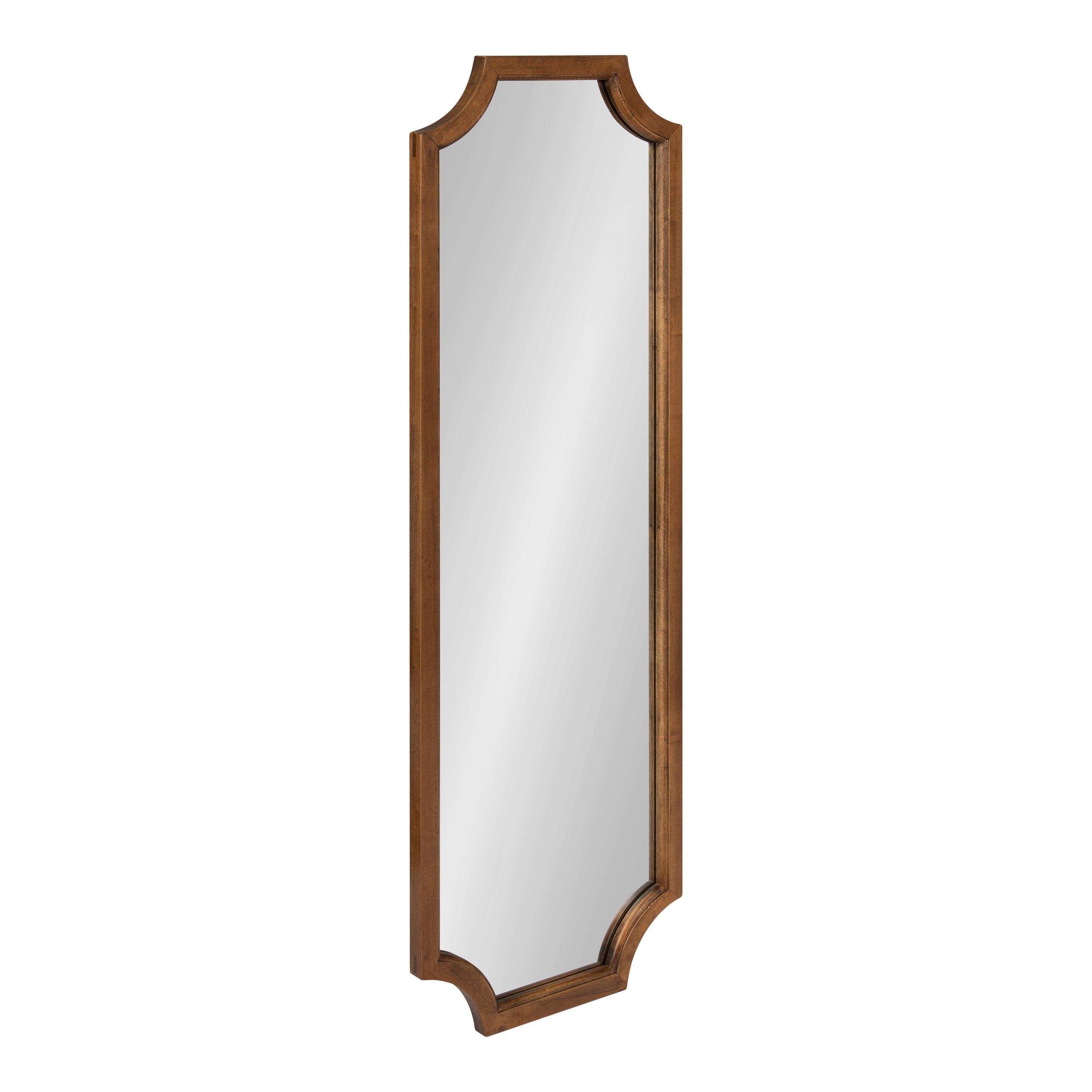 16" x 48" Hogan Framed Scallop Wall Mirror Rustic Brown - Kate & Laurel All Things Decor: Modern Style, No Assembly Required