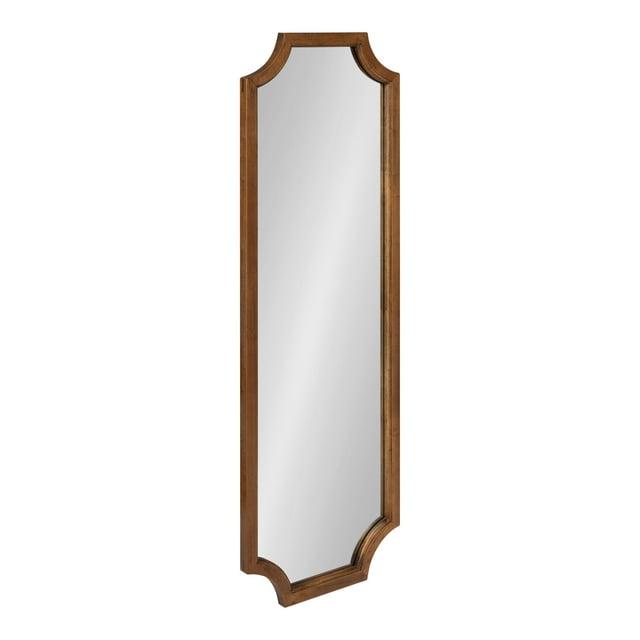 16" x 48" Hogan Framed Scallop Wall Mirror Rustic Brown - Kate & Laurel All Things Decor: Modern Style, No Assembly Required