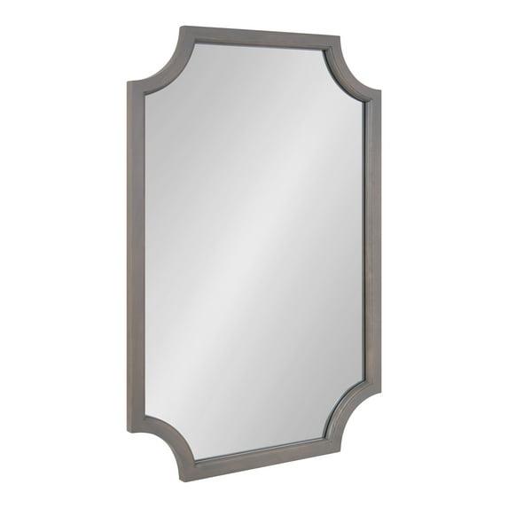 Kate & Laurel All Things Decor 24"x36" Hogan Framed Scallop Wall Mirror Gray: Modern Design, No Assembly Required