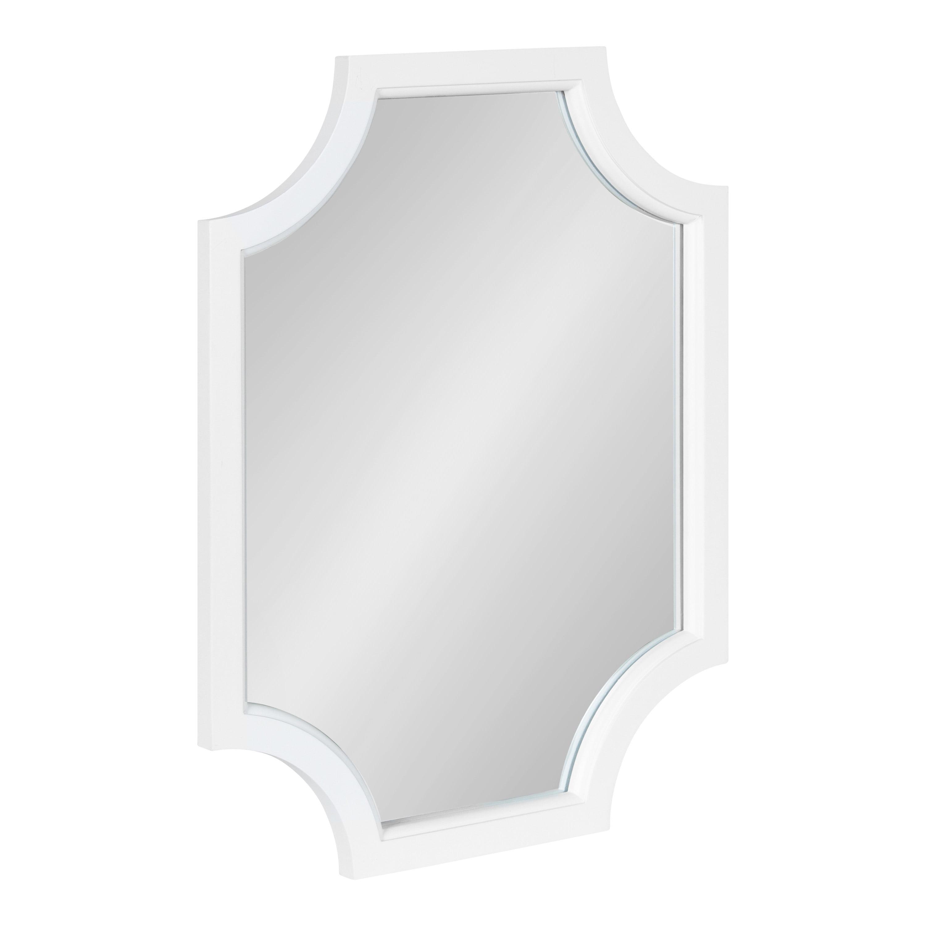 18" x 24" Hogan Scallop Wall Mirror White - Kate & Laurel All Things Decor: Modern Decorative MDF Frame, Easy to Hang