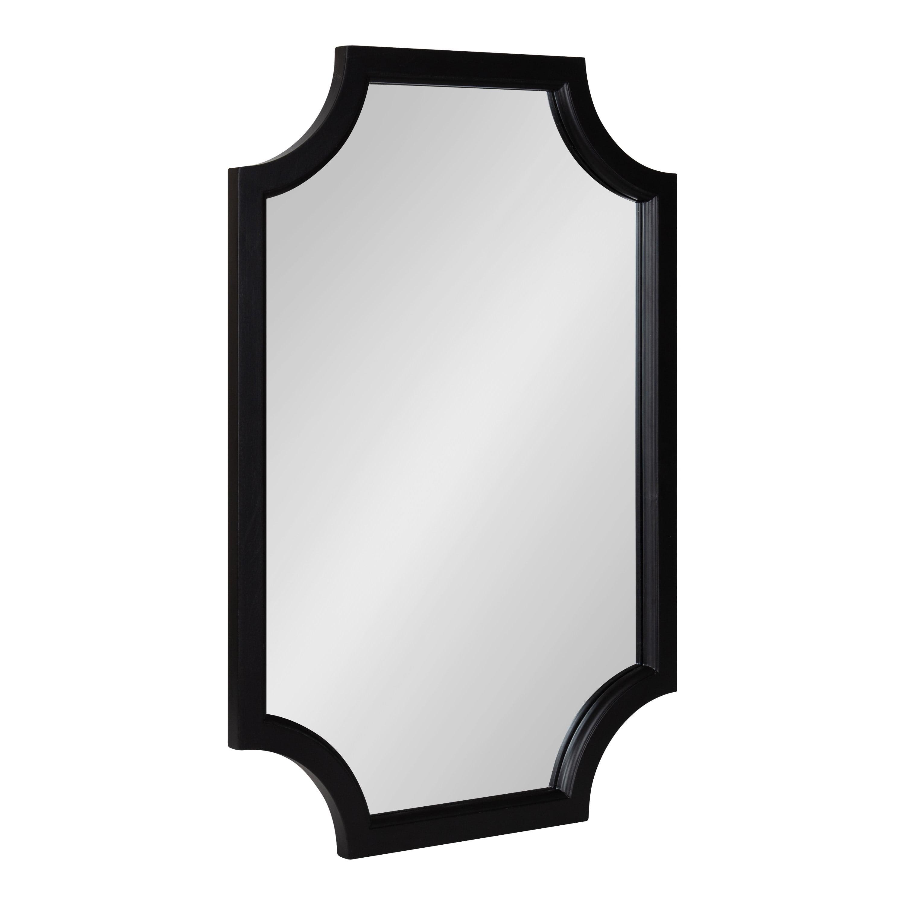 20" x 30" Hogan Scallop Wall Mirror Black - Kate & Laurel All Things Decor: MDF Frame, Easy Wall Mount