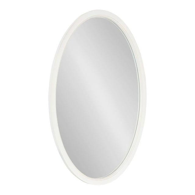 24" x 36" Hogan Oval Decorative Framed Wall Mirror White - Kate & Laurel All Things Decor: Modern Style, No Assembly Required