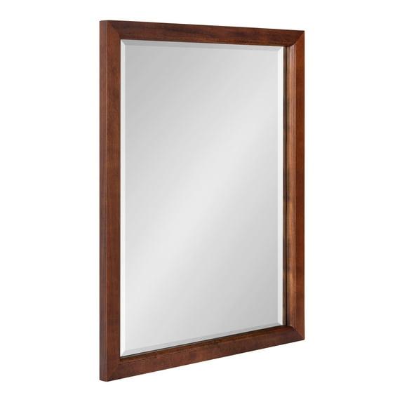 18" x 24" Hogan Wood Framed Decorative Wall Mirror Walnut Brown - Kate & Laurel: Rustic Rectangular, No Assembly Required