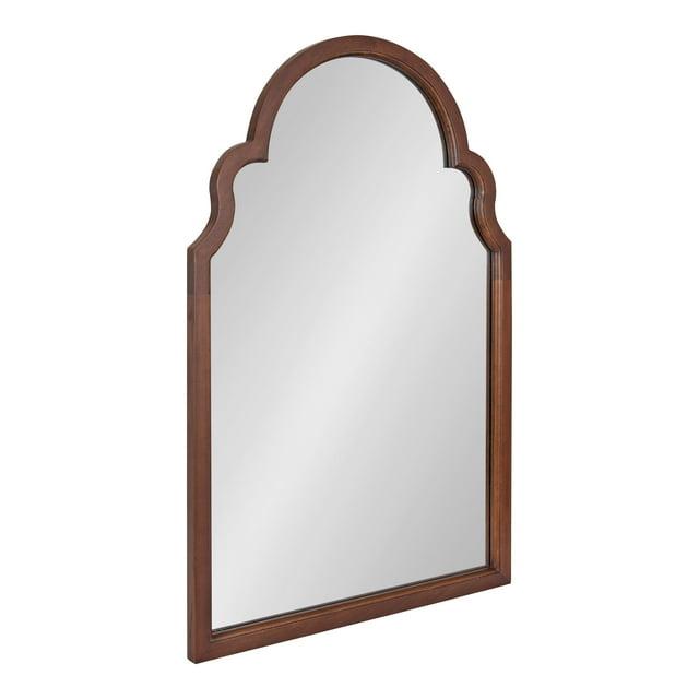 Kate and Laurel Hogan Wood Arch Mirror, 24x36, Walnut Brown