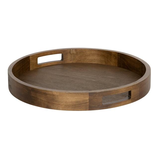 Kate and Laurel Hutton Tray, 18" Diameter, Rustic Brown