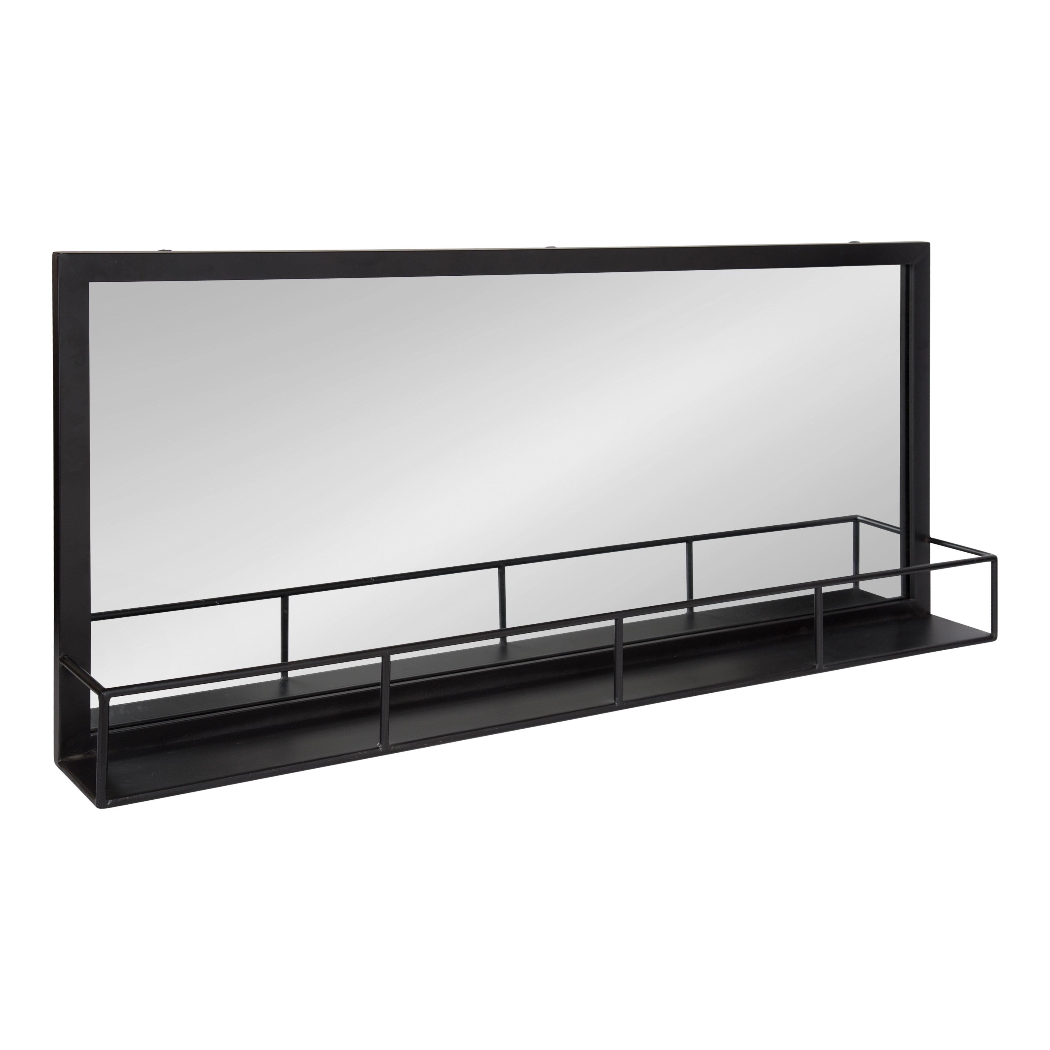 40&#34; x 18&#34; Jackson Metal Frame Mirror with Shelf Black - Kate &#38; Laurel All Things Decor