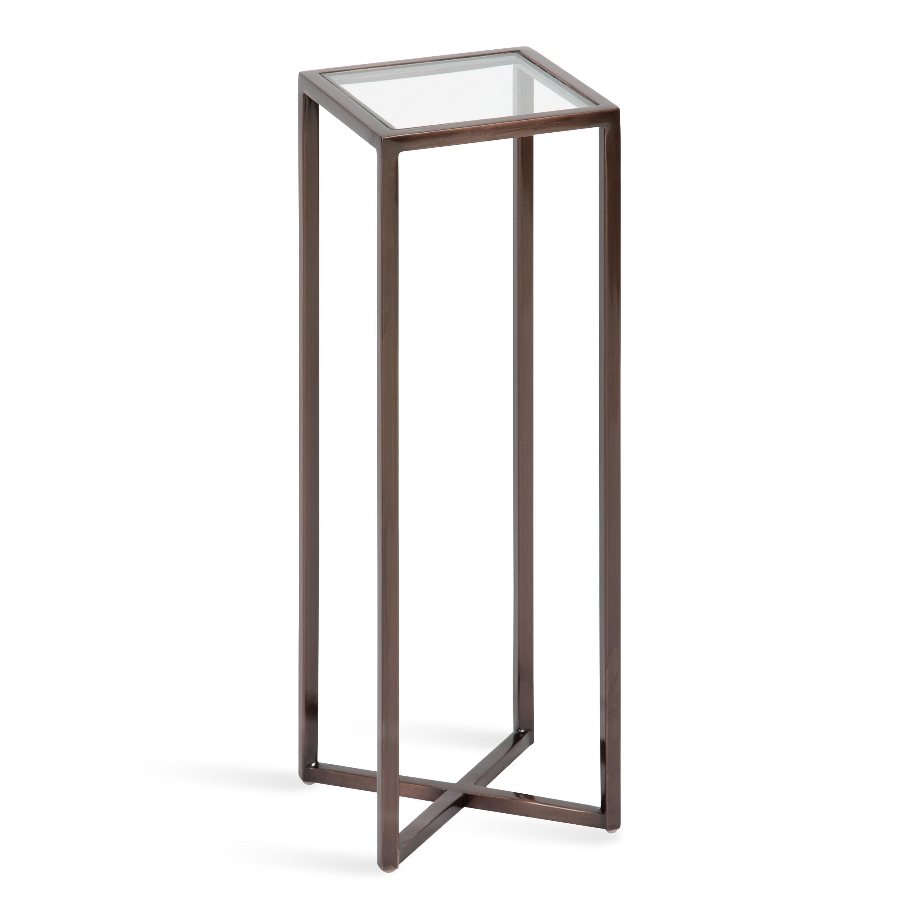 Kate and Laurel Jaspur Square Metal Drink Table, 7x7x21, Bronze