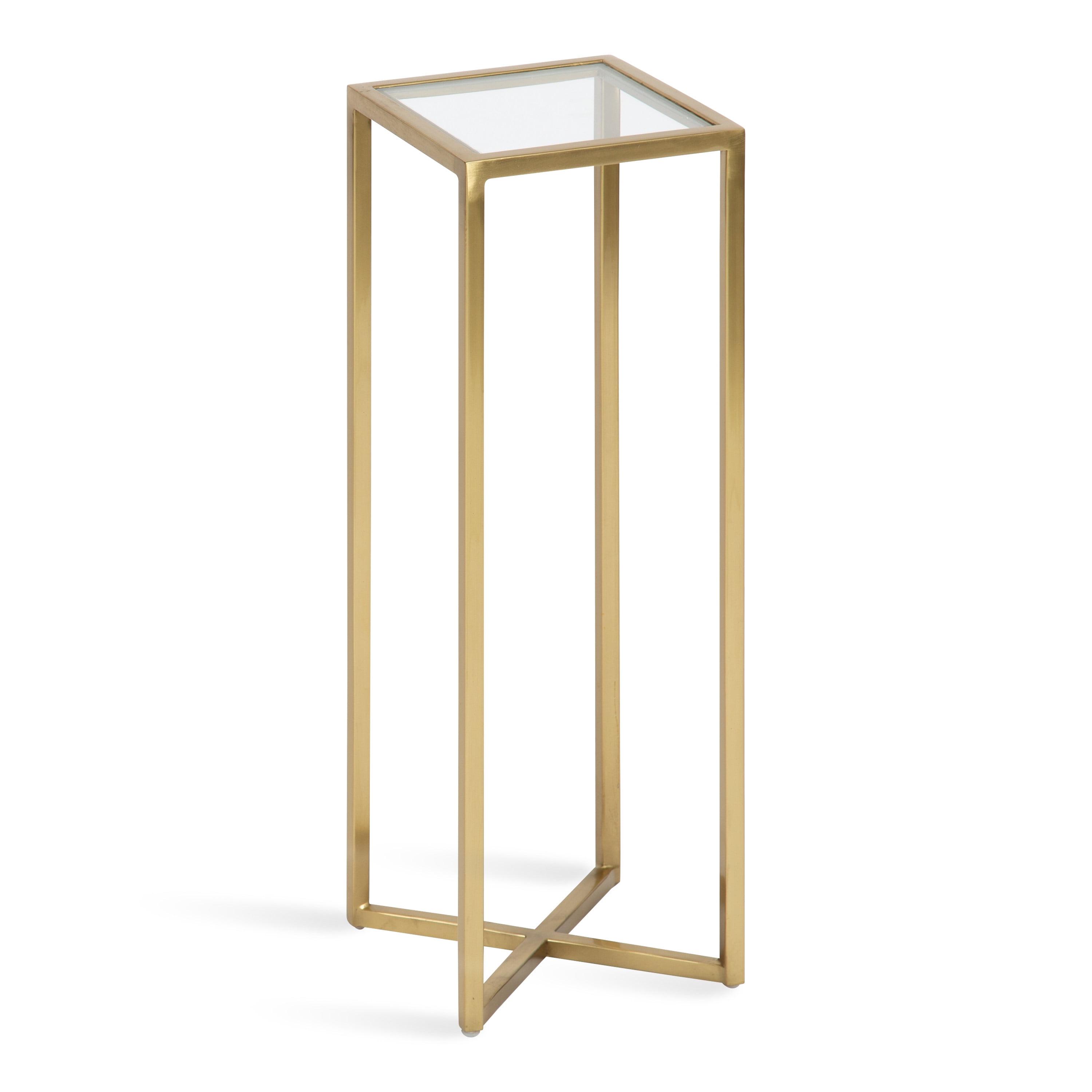 Kate and Laurel Jaspur Square Metal Drink Table, 7x7x21, Gold