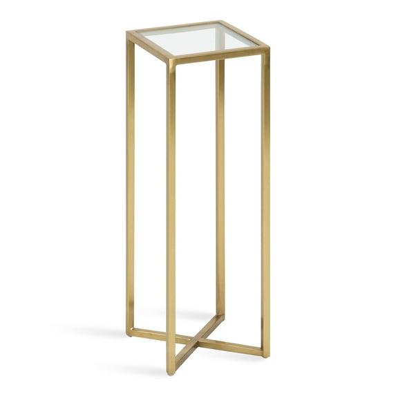 Kate and Laurel Jaspur Square Metal Drink Table, 7x7x21, Gold