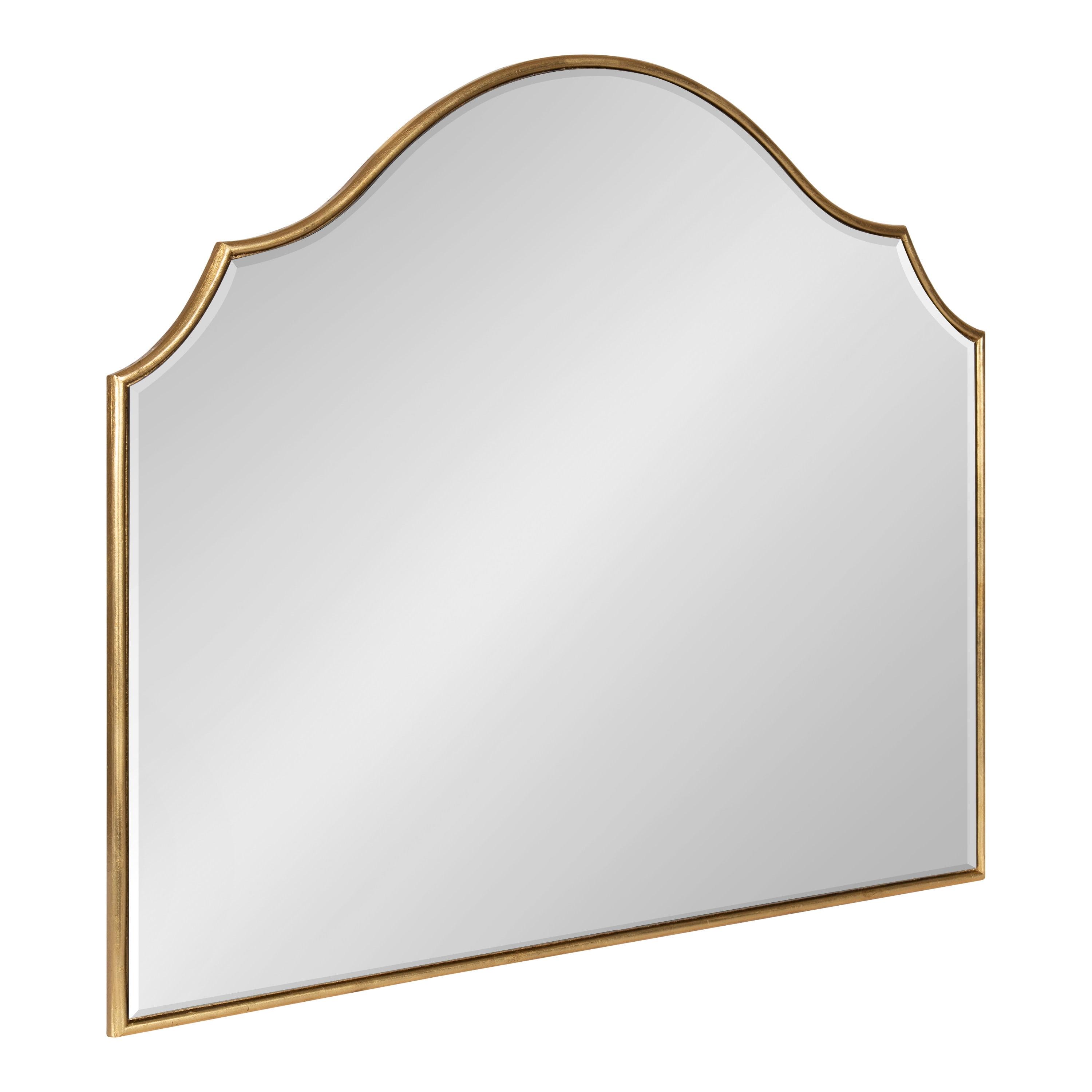 Kate and Laurel Leanna Glam Horizontal Wall Mirror, 27.5 x 31.5, Gold, Sophisticated Large Mirror for Wall