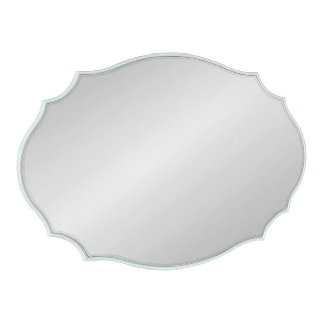 24" x 36" Leanna Scallop Wall Mirror White - Kate & Laurel All Things Decor: Modern Oval Framed, No Assembly Required