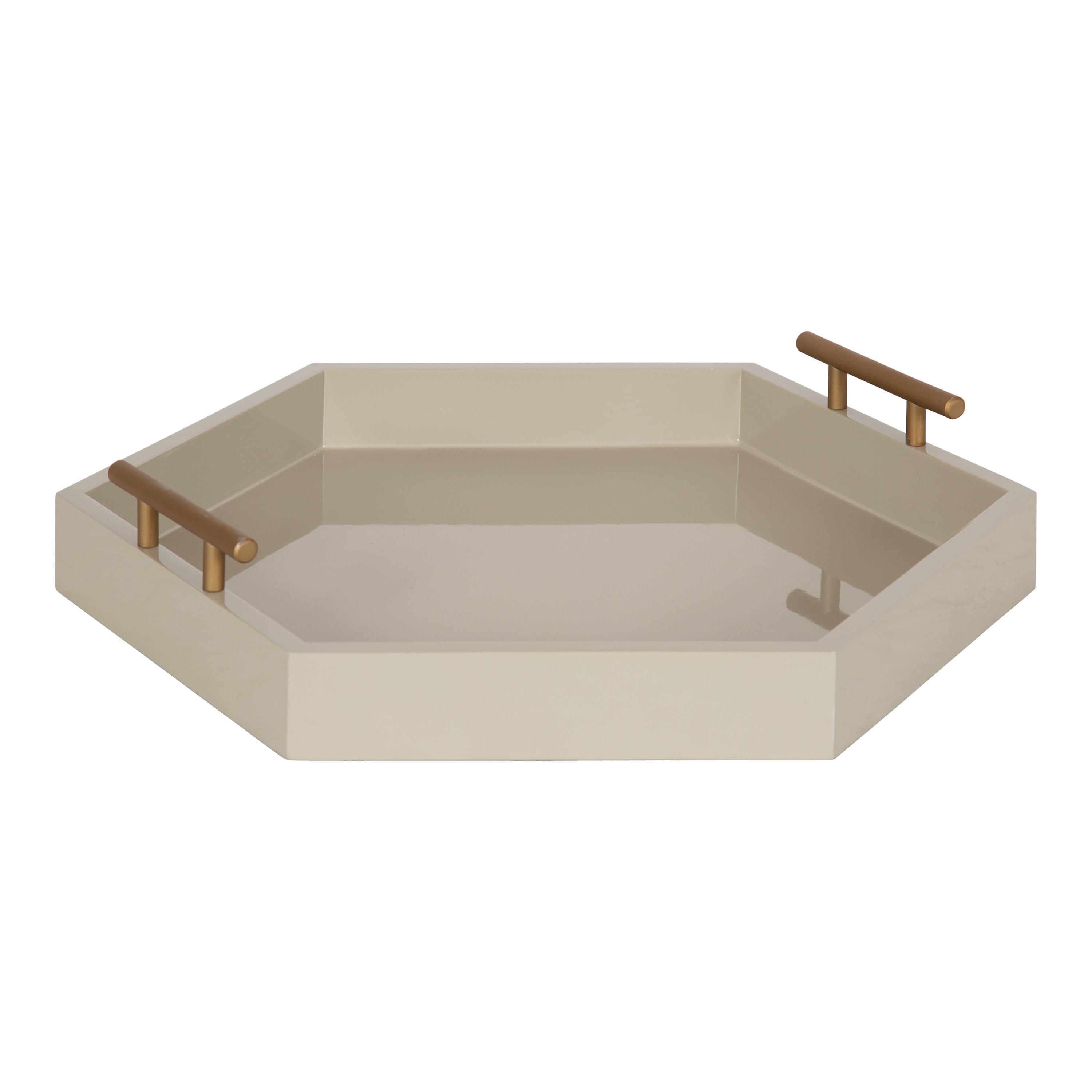 Kate and Laurel Lipton Tray, 18x18, Brown and Gold