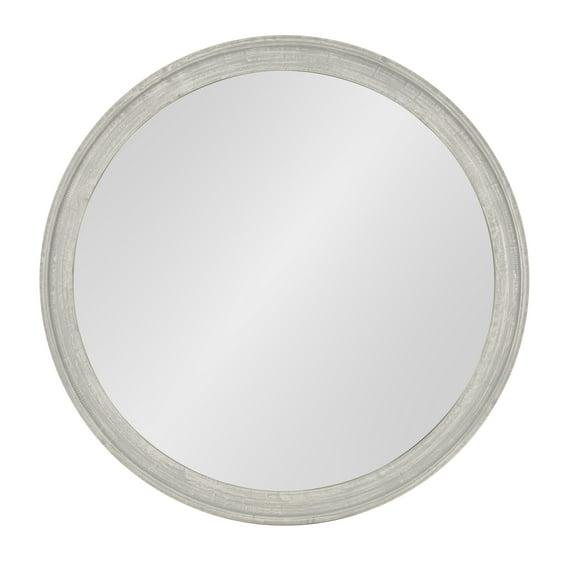 28" x 28" Mansell Circular Shaped Hanging Wood Wall Mirror Gray - Kate and Laurel