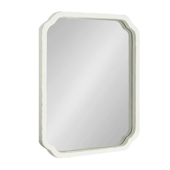 Kate & Laurel All Things Decor 18"x24" Marston Farmhouse Rectangle Wall Mirror White: No Assembly, Wood Frame, Wall Mount