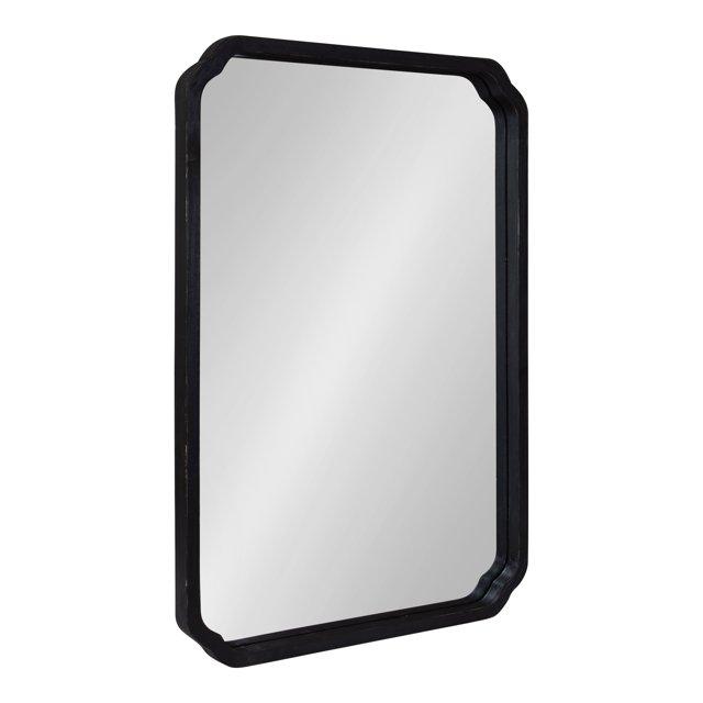 Kate & Laurel All Things Decor 24"x36" Marston Farmhouse Rectangle Wall Mirror Black: Modern Wood Frame, No Assembly Required