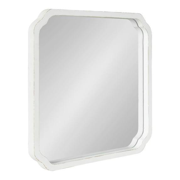 Kate & Laurel All Things Decor 24"x24" Marston Farmhouse Rectangle Wall Mirror White: No Assembly, Wood Frame, Wall Mounted