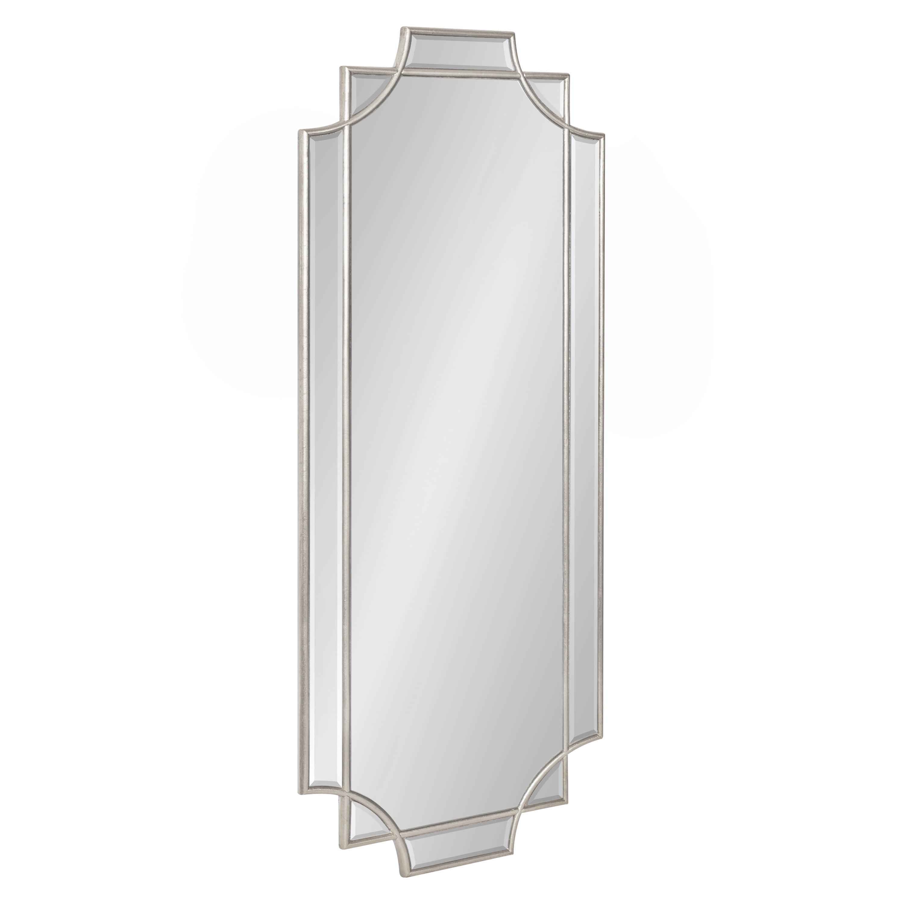 Kate and Laurel Minuette Glam Wall Mirror, 16 x 42, Silver, Elegant Traditional Home Decor With A Boho Charm