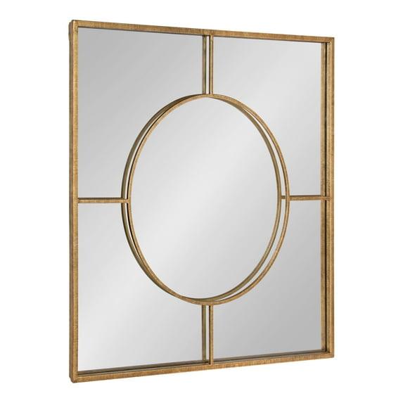 30" x 30" Ansonia Square Wall Mirror Gold - Kate & Laurel All Things Decor: Modern Style, Metal Frame, No Assembly Required