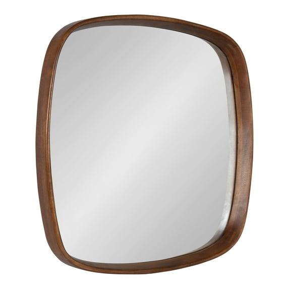 Kate and Laurel Prema Framed Wall Mirror, 26x26, Walnut Brown