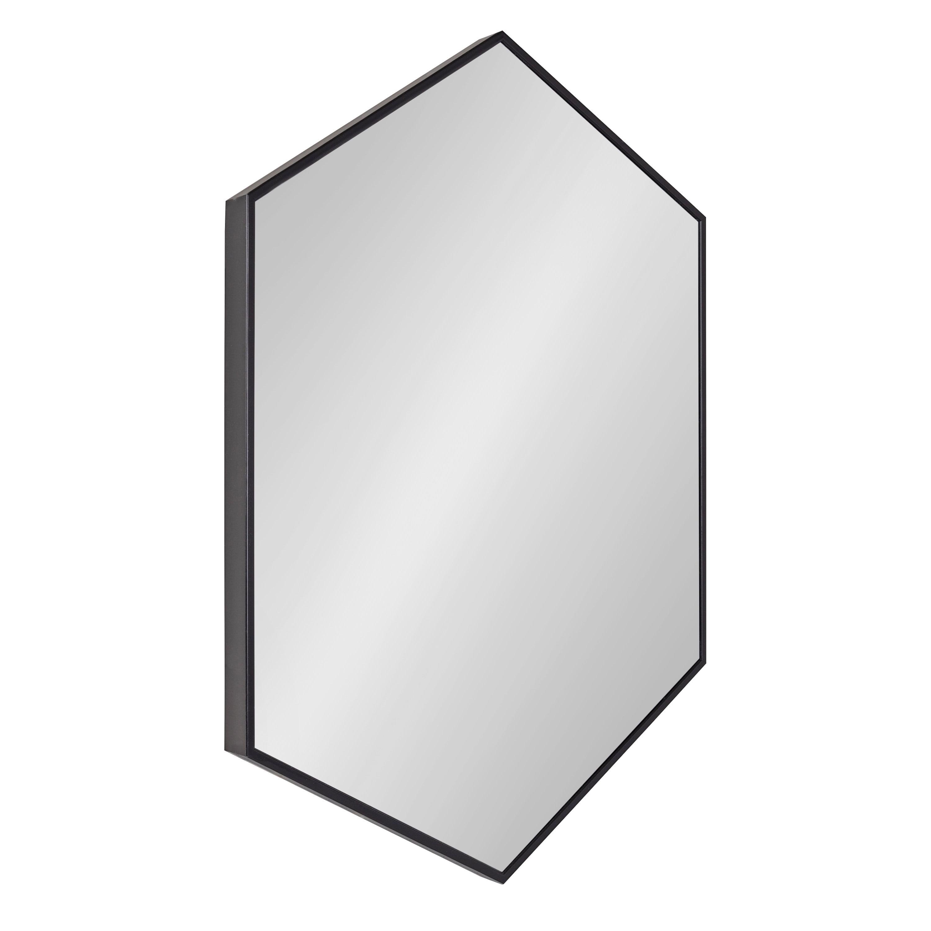 Kate & Laurel All Things Decor 22" x 31" Rhodes Hexagon Wall Mirror Black: Modern Style, No Assembly, Wall Mounted