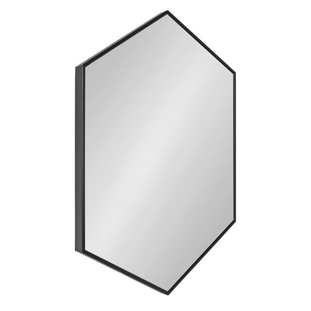 Kate & Laurel All Things Decor 22" x 31" Rhodes Hexagon Wall Mirror Black: Modern Style, No Assembly, Wall Mounted
