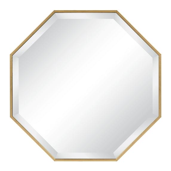 Kate and Laurel Rhodes Modern Octagon Wall Mirror, Gold 25x25 Inches