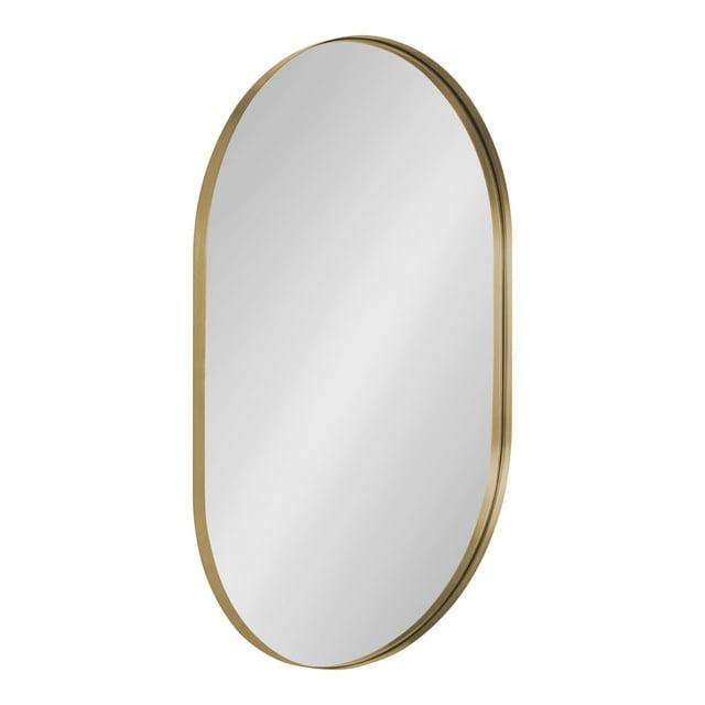 Kate and Laurel Rollo Capsule Framed Wall Mirror, Gold 20x30