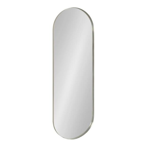 16"x48" Rollo Capsule Framed Decorative Wall Mirror Silver - Kate & Laurel All Things Decor: Full-Length, Oval, Metal Frame