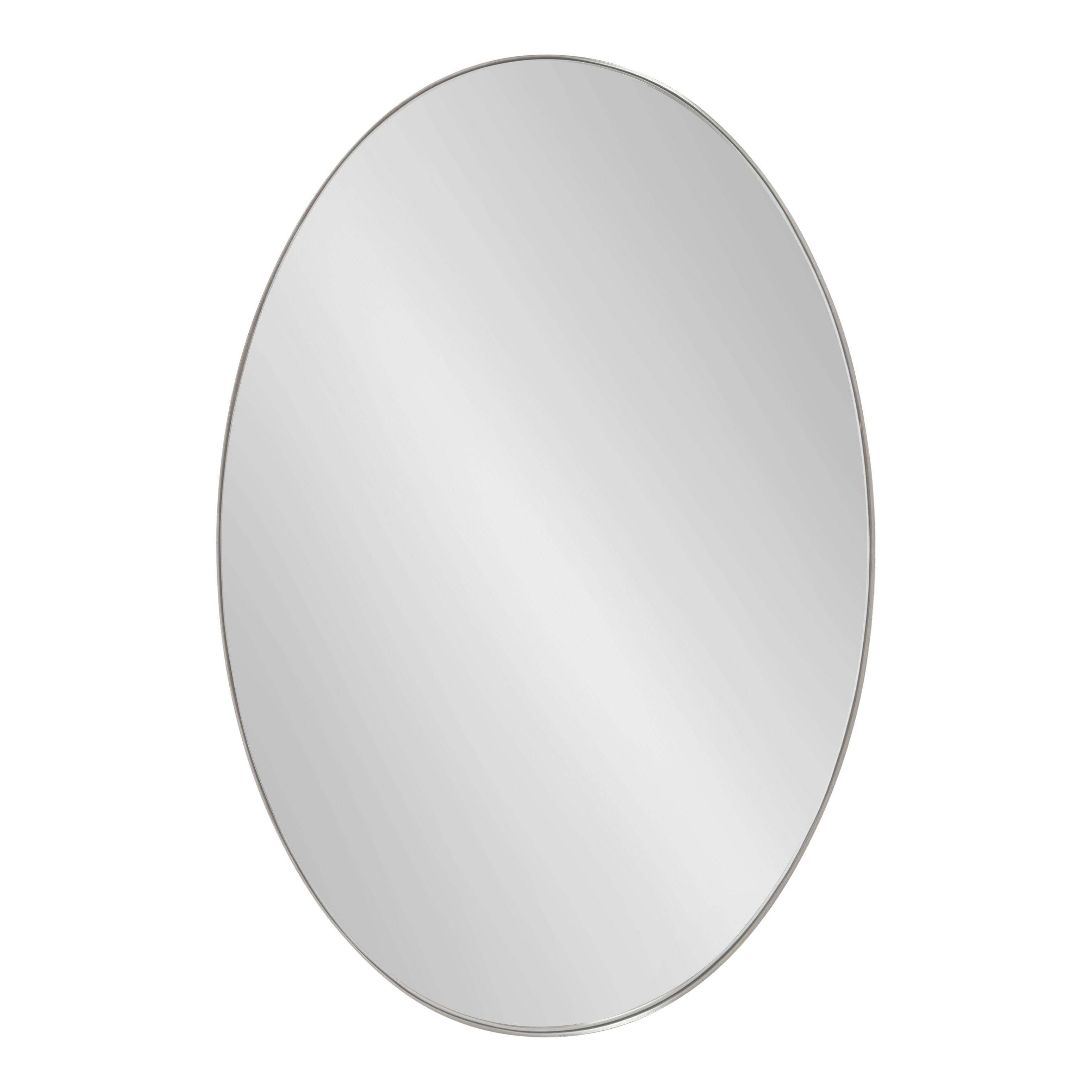 Kate and Laurel Rollo Oval Framed Wall Mirror, 20x30, Silver