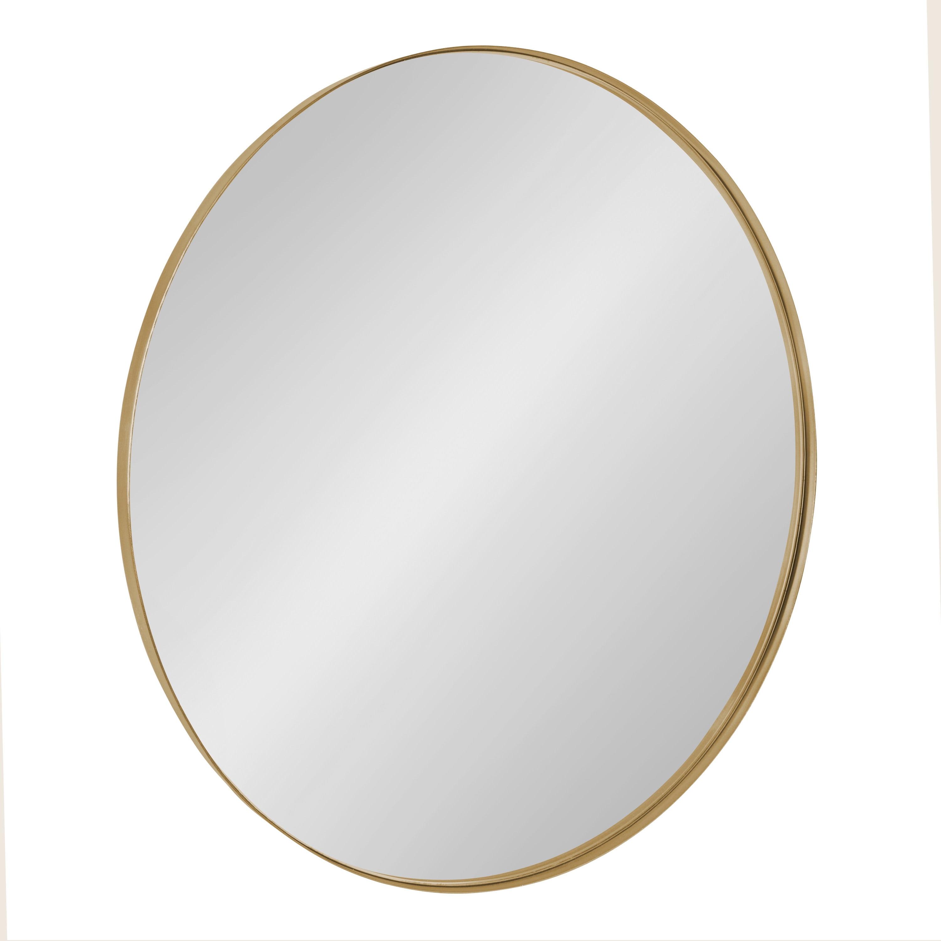28" Rollo Round Wall Mirror Gold - Kate & Laurel All Things Decor: Modern Style, Metal Frame, No Assembly Required