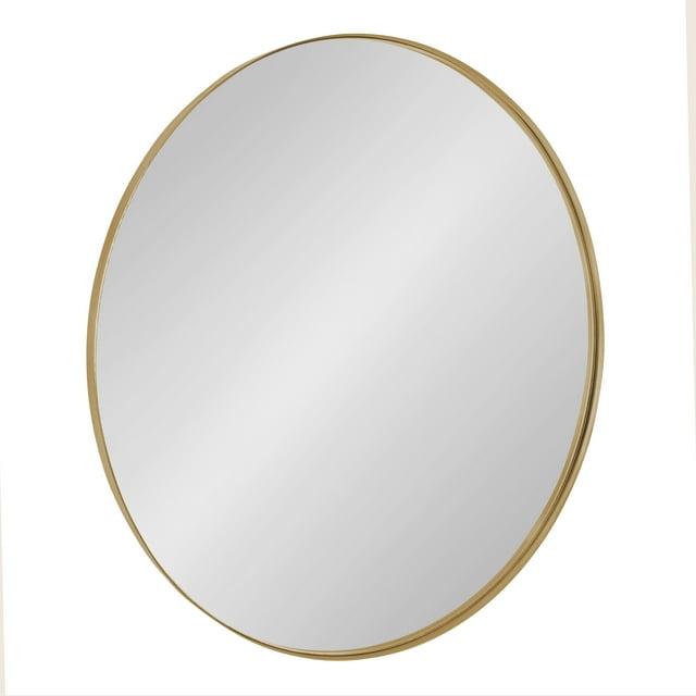 28" Rollo Round Wall Mirror Gold - Kate & Laurel All Things Decor: Modern Style, Metal Frame, No Assembly Required