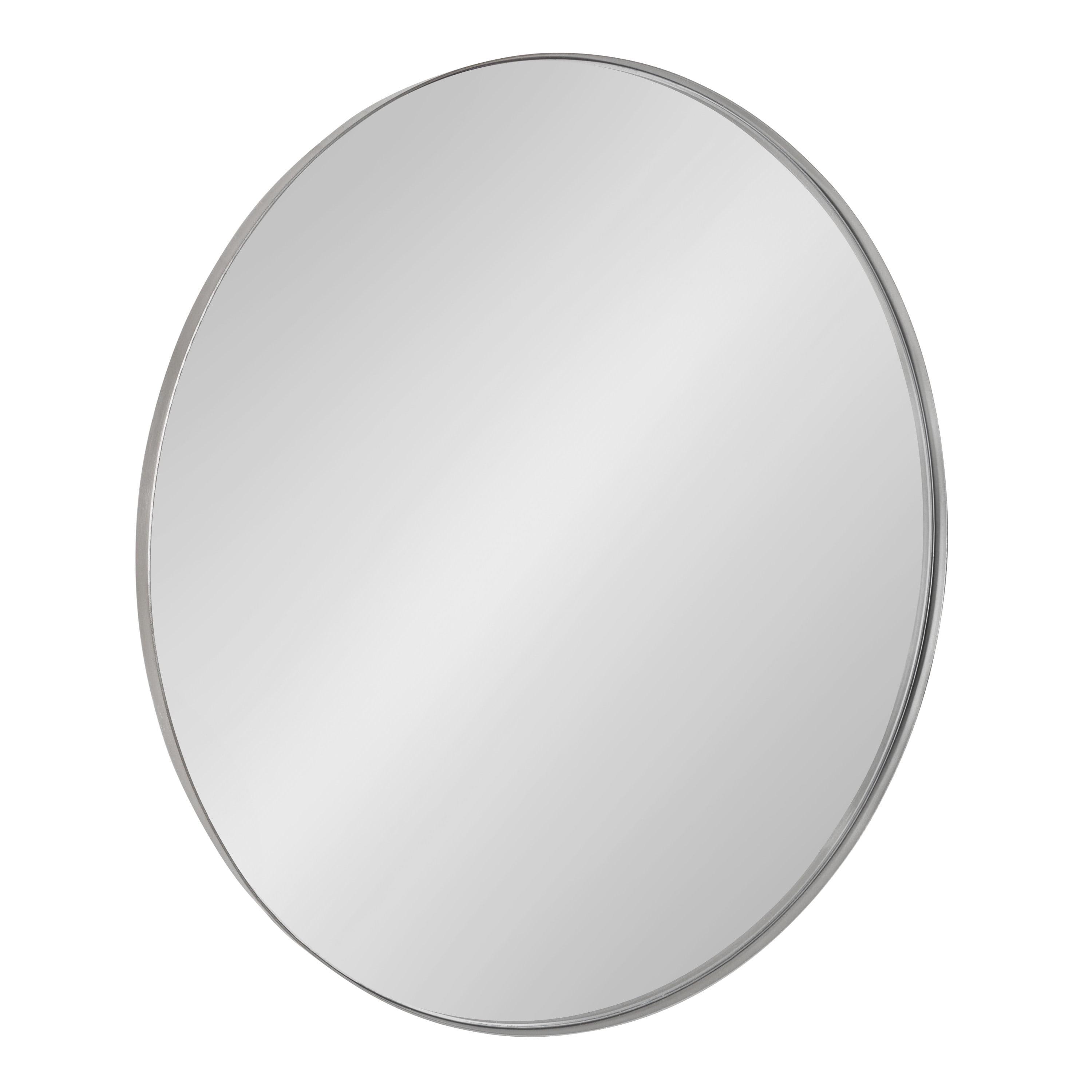 Kate & Laurel All Things Decor 28" Rollo Round Wall Mirror Silver: Modern Metal Frame, No Assembly Required