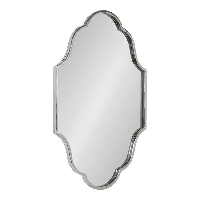 23" x 37" Rowla Framed Decorative Wall Mirror Silver - Kate & Laurel All Things Decor: Arched, Curved, Metal Mount