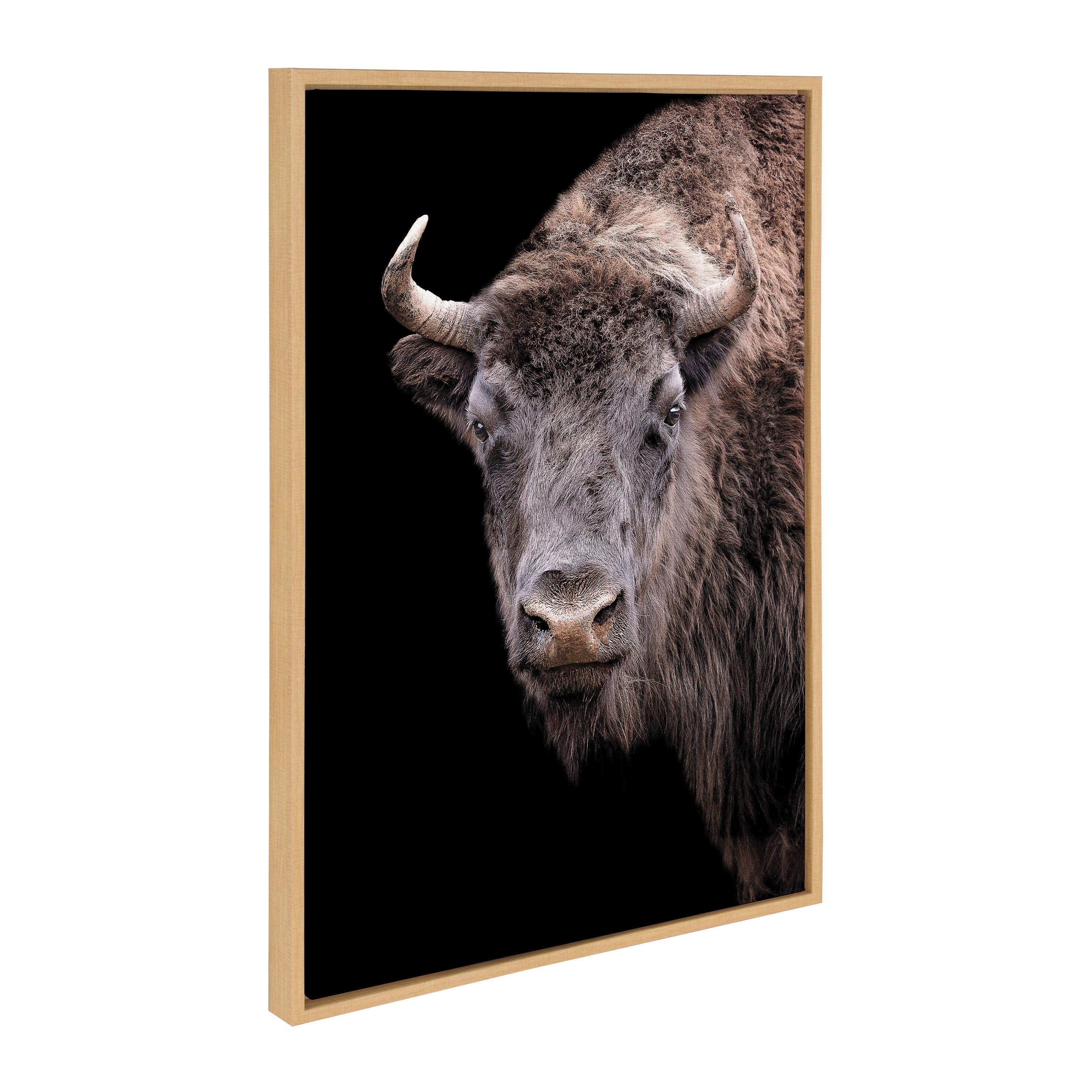 Kate & Laurel All Things Decor Sylvie Bison Canvas Art