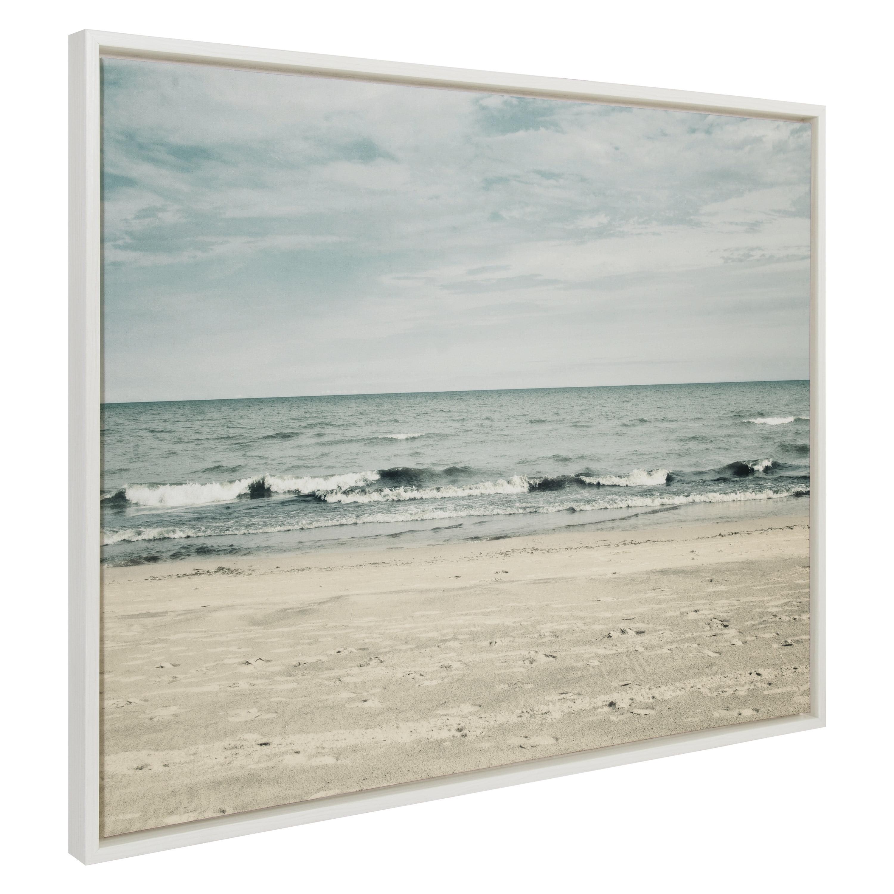 31.5" x 41.5" Sylvie Beach II Framed Canvas by F2 Images White - Kate & Laurel All Things Decor: Coastal Wall Decor, Nautical Digital Art