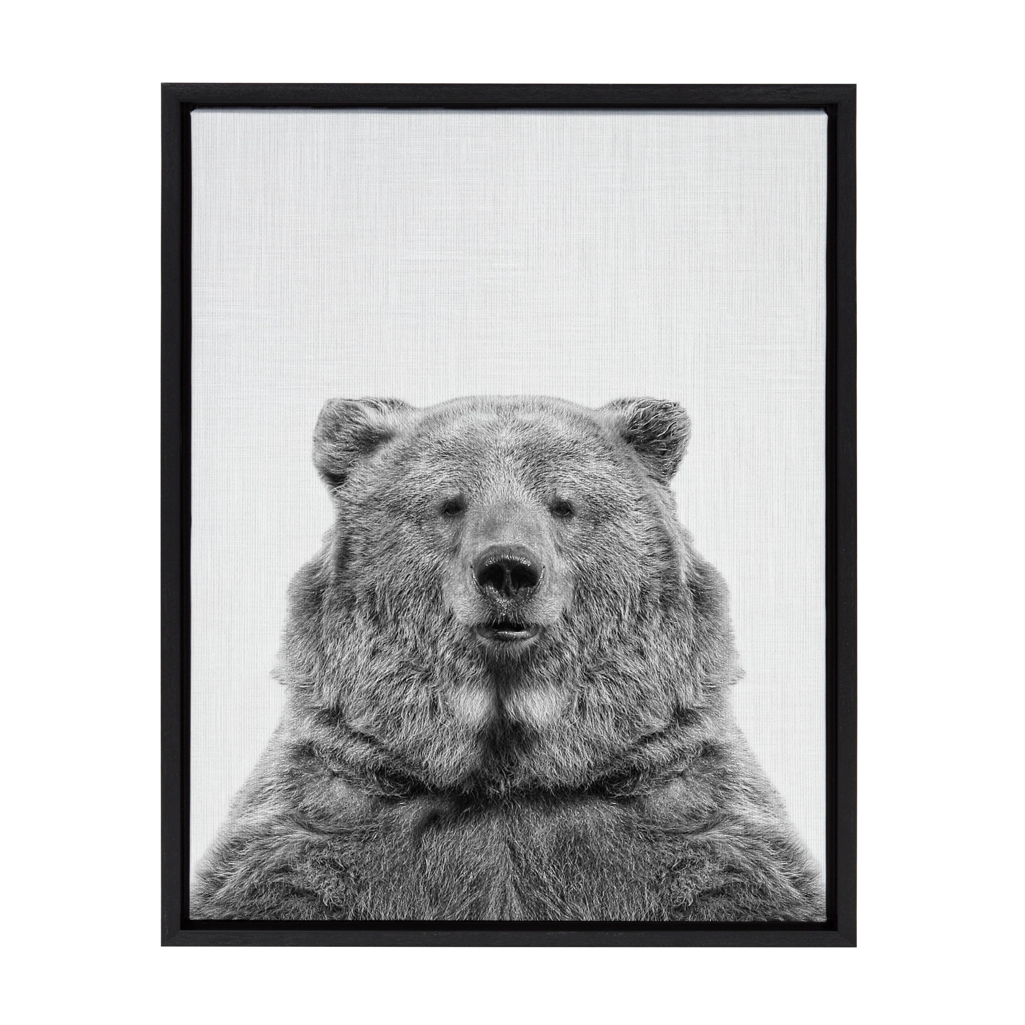 18" x 24" Sylvie Bear Framed Canvas by Simon Te Tai - Kate & Laurel All Things Decor