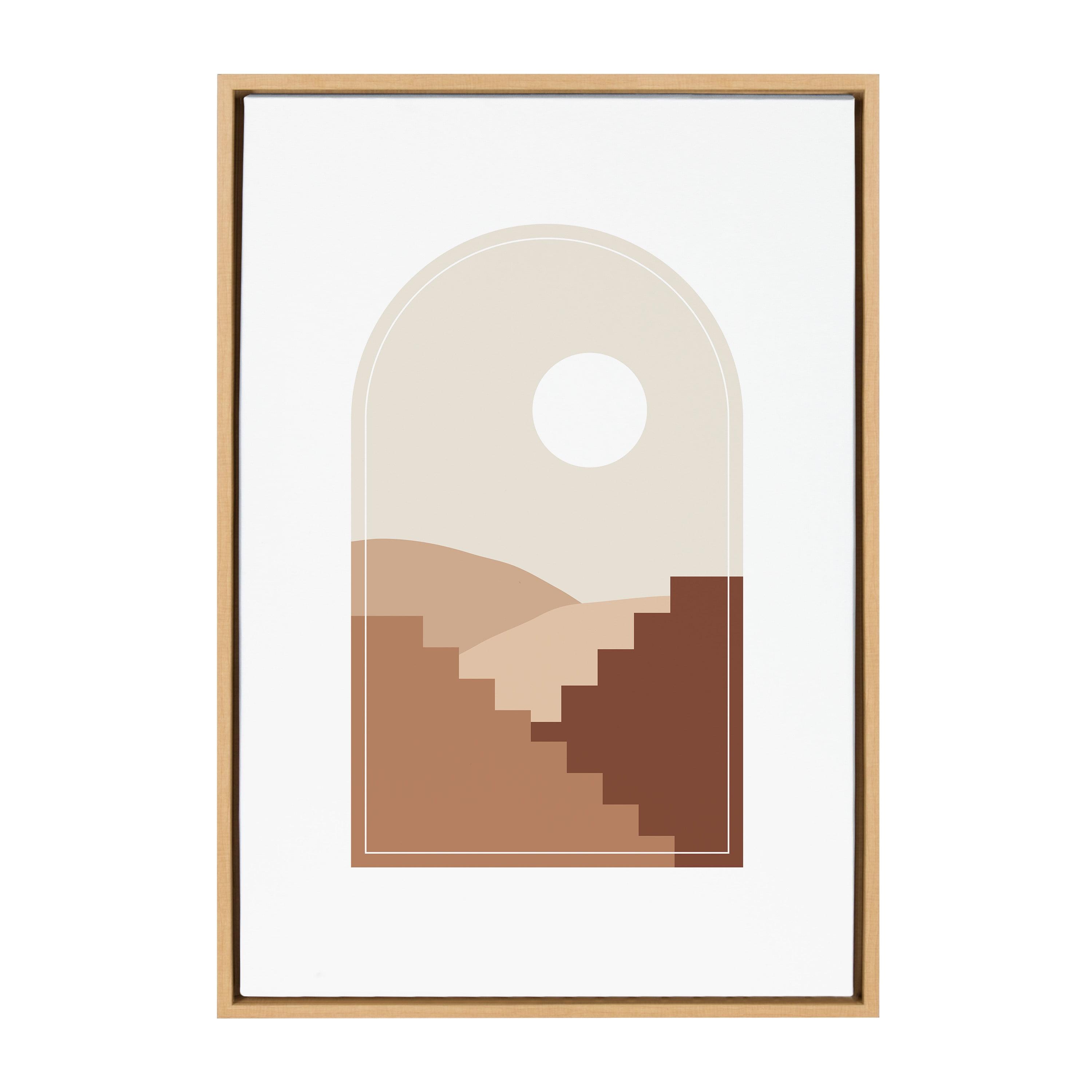 Kate and Laurel Sylvie Boho 3 Framed Canvas by Jake Goossen, 23x33, Natural