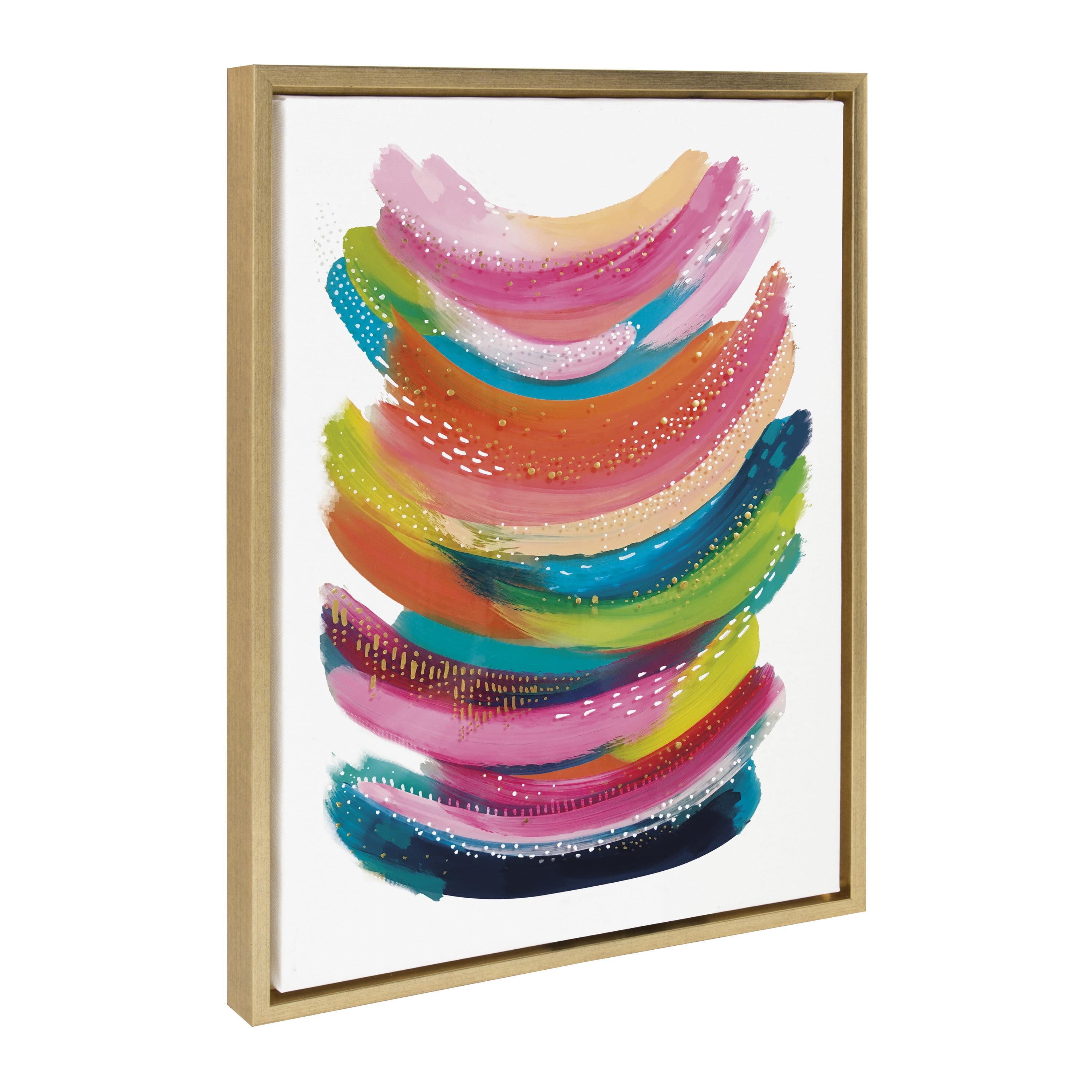 Kate and Laurel Sylvie Bright Abstract Framed Canvas by Jessi Raulet of Ettavee
