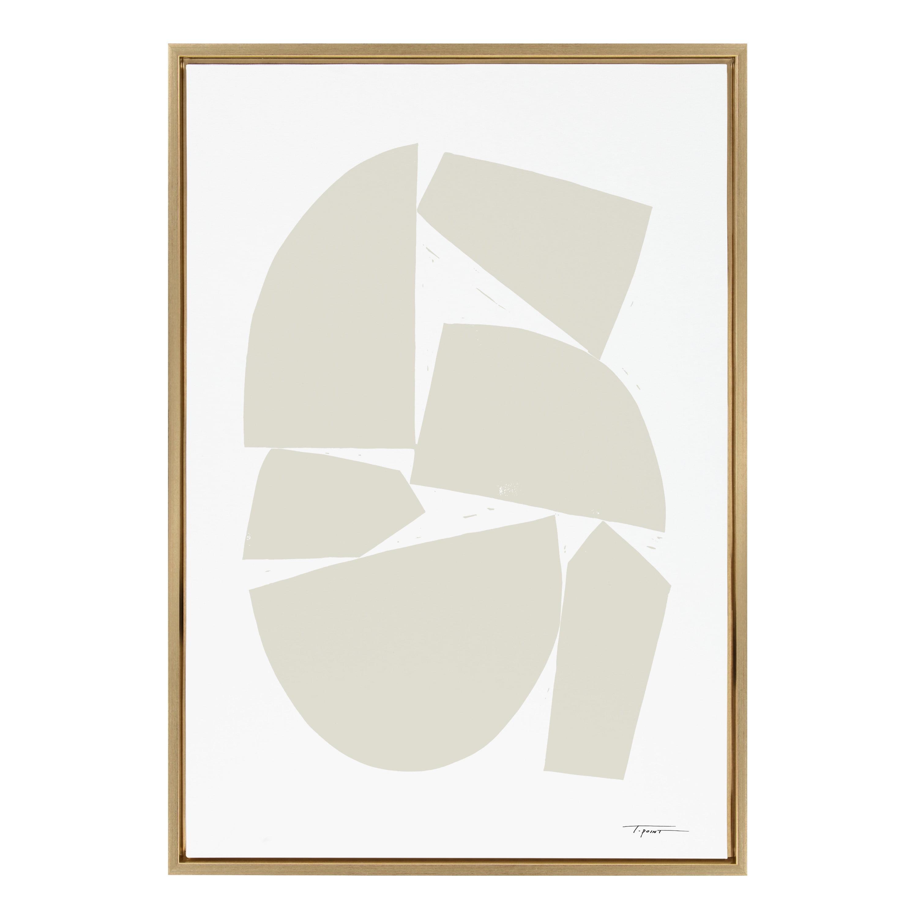 Kate and Laurel Sylvie Constructed I Neutral Framed Canvas by Statement Goods
