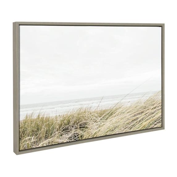 23" x 33" Sylvie East Beach Framed Canvas by Amy Peterson Art Studio Gray - Kate & Laurel All Things Decor: Coastal Wall Decor