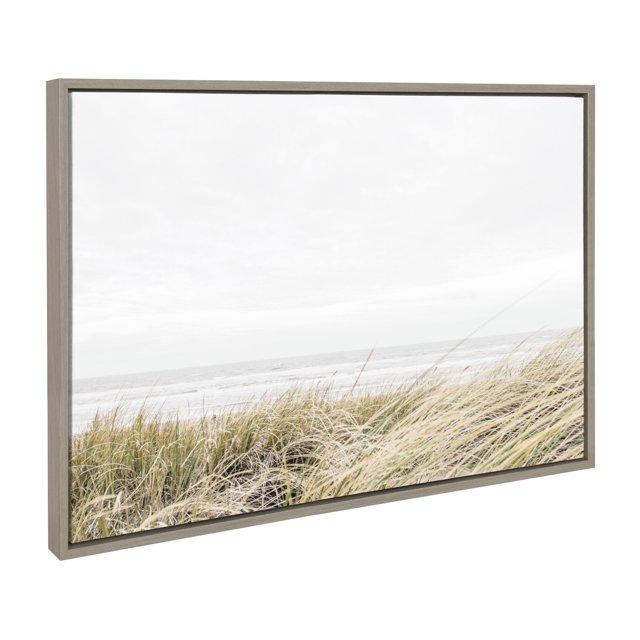 23" x 33" Sylvie East Beach Framed Canvas by Amy Peterson Art Studio Gray - Kate & Laurel All Things Decor: Coastal Wall Decor