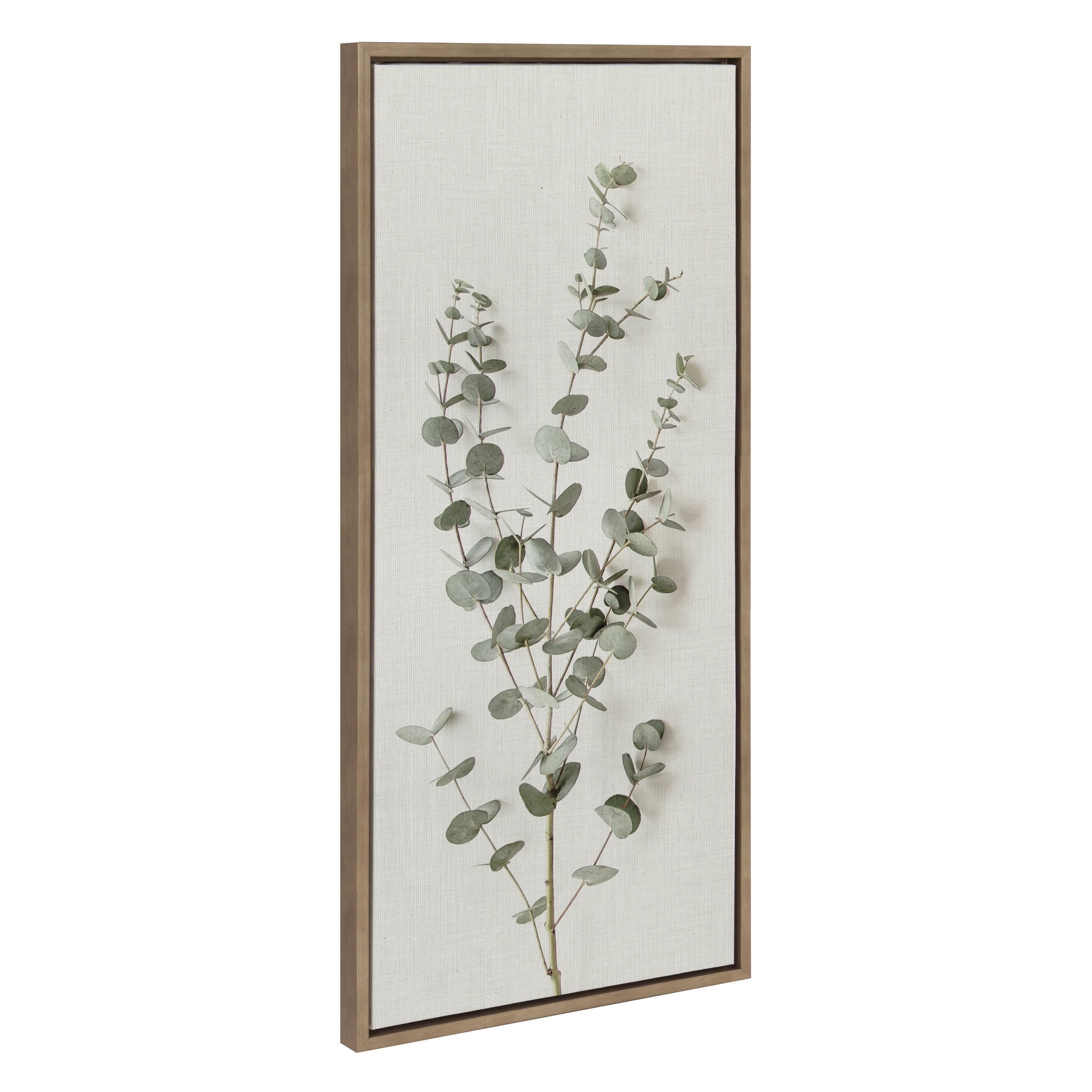 18" x 40" Sylvie Eucalyptus Botanical I Framed Canvas by Creative Bunch - Kate & Laurel All Things Decor