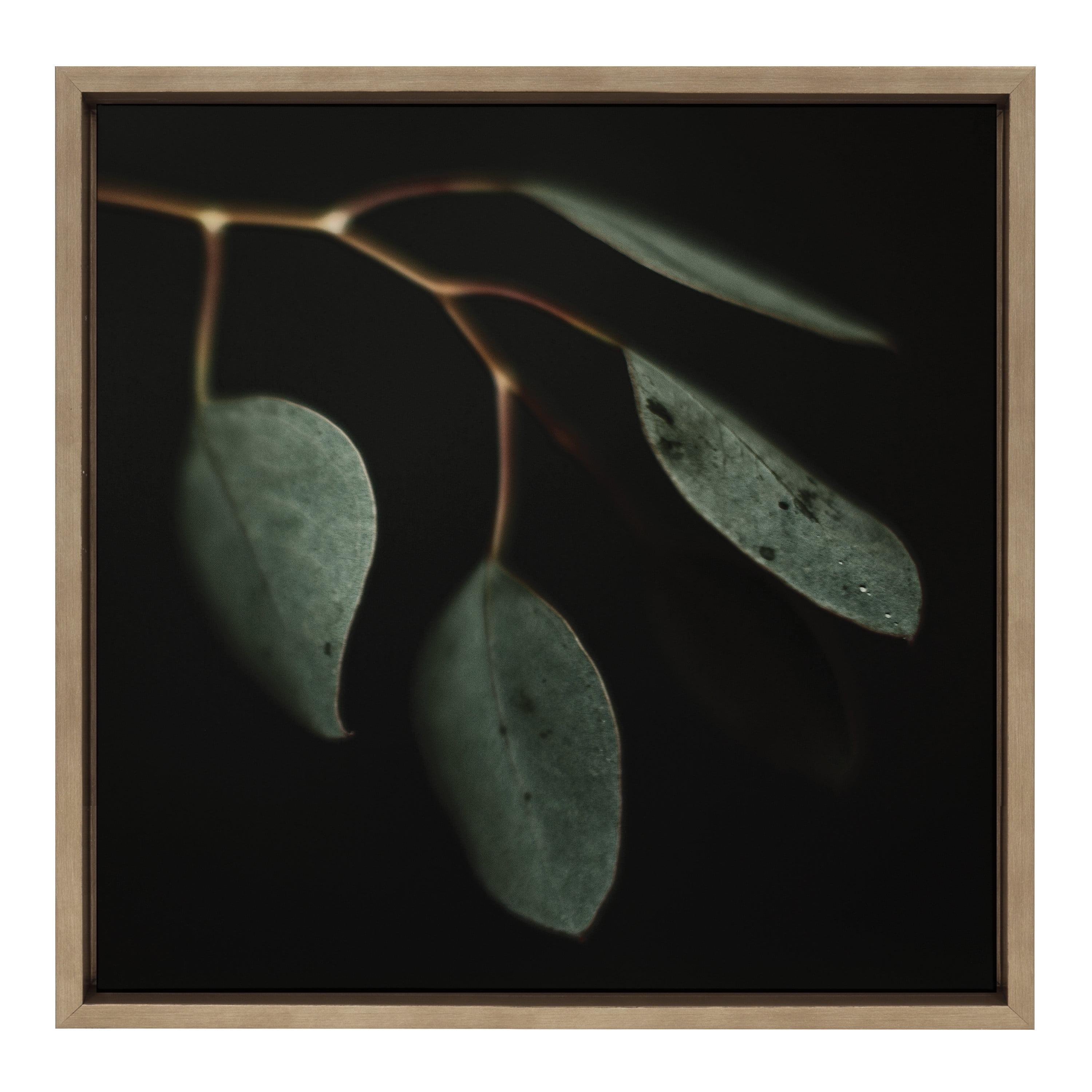 22" x 22" Sylvie Eucalyptus Leaves Framed Canvas by Alicia Abla Gold: Wall Decor, Botanical Theme - Kate & Laurel All Things Decor